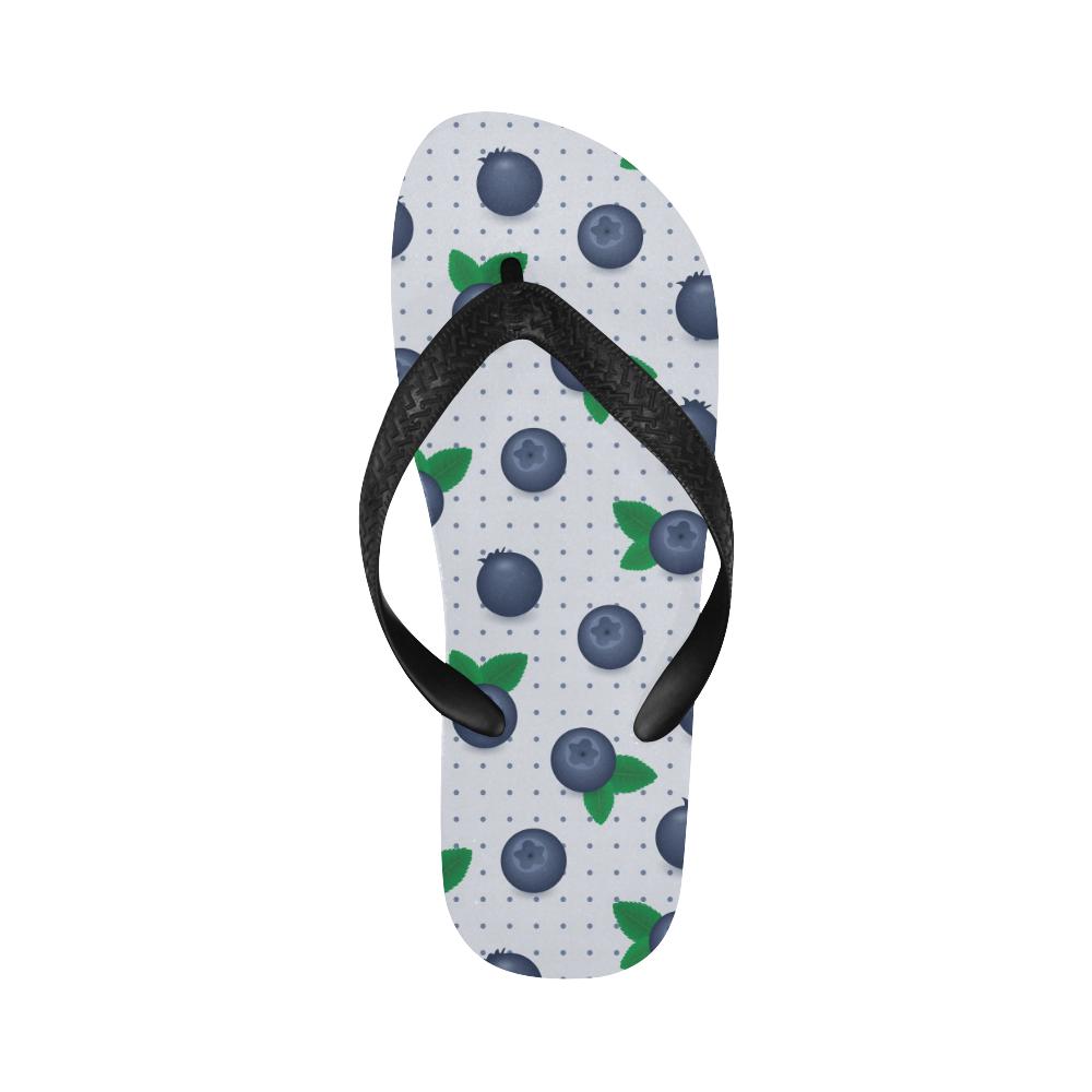 Blueberry Pattern Print Design BB02 Flip Flops-JorJune