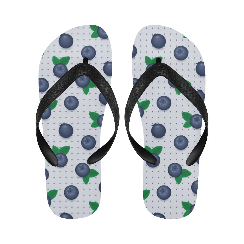 Blueberry Pattern Print Design BB02 Flip Flops-JorJune