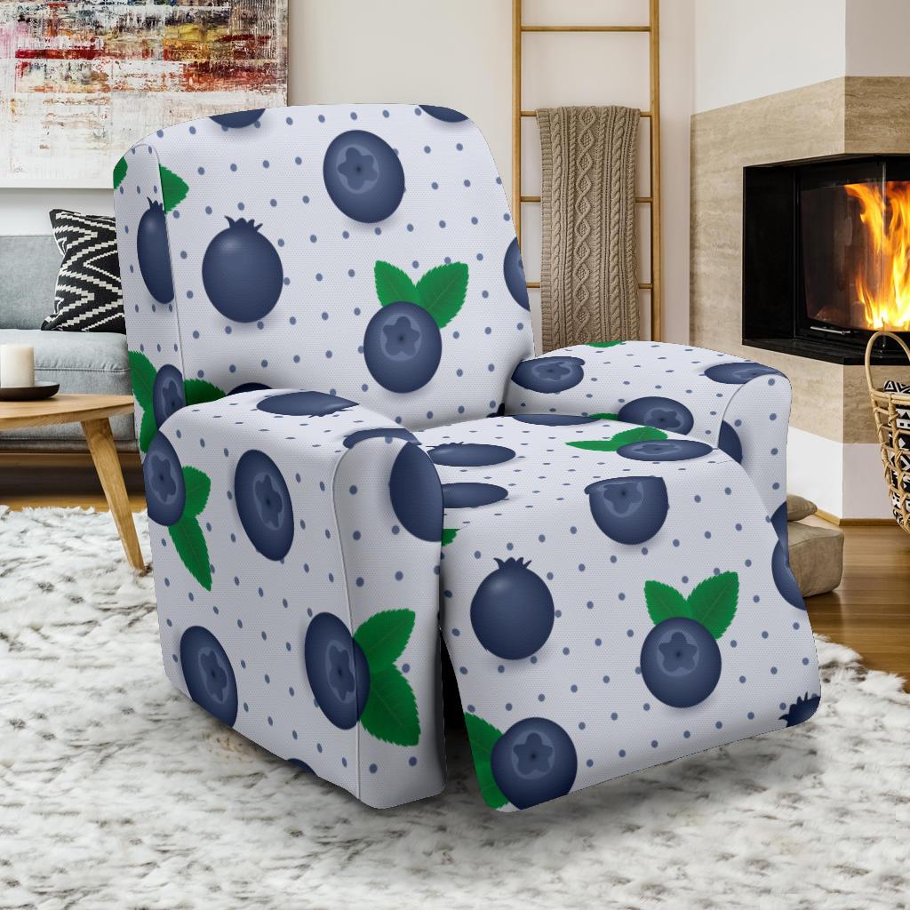 Blueberry Pattern Print Design BB02 Recliner Slipcover-JORJUNE.COM