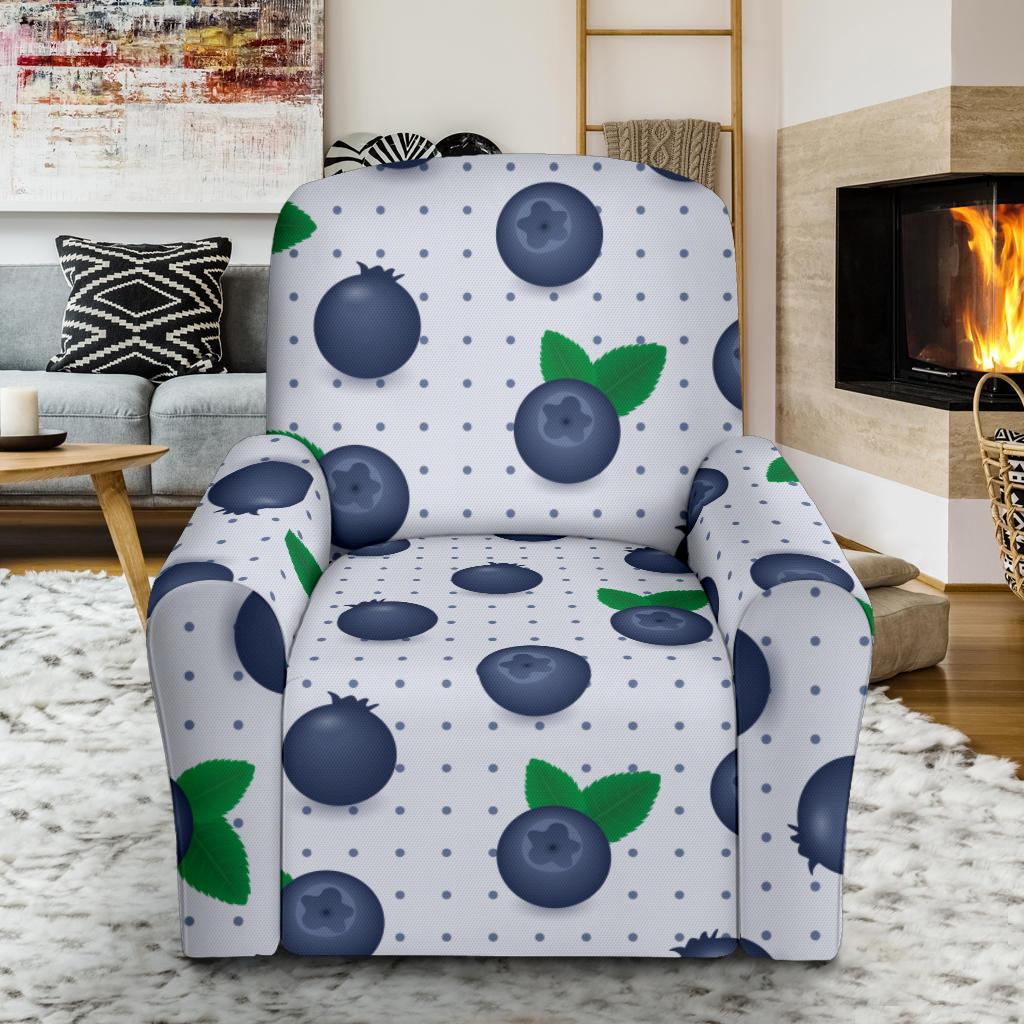 Blueberry Pattern Print Design BB02 Recliner Slipcover-JORJUNE.COM