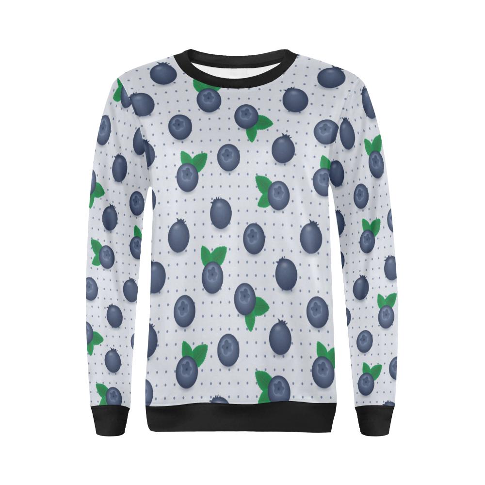 Blueberry Pattern Print Design BB02 Women Long Sleeve Sweatshirt-JorJune