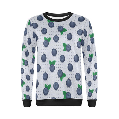Blueberry Pattern Print Design BB02 Women Long Sleeve Sweatshirt-JorJune