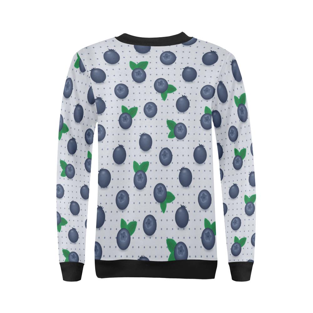 Blueberry Pattern Print Design BB02 Women Long Sleeve Sweatshirt-JorJune