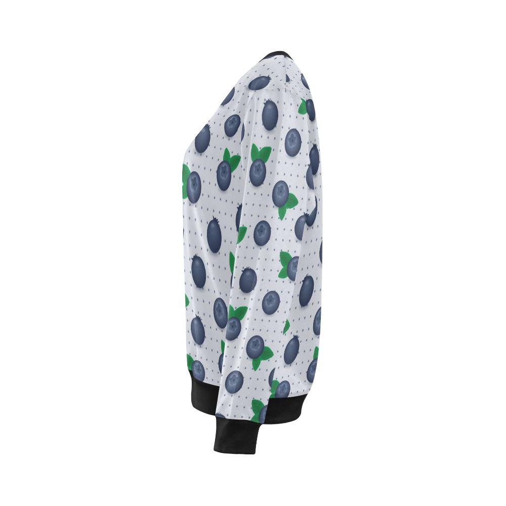Blueberry Pattern Print Design BB02 Women Long Sleeve Sweatshirt-JorJune