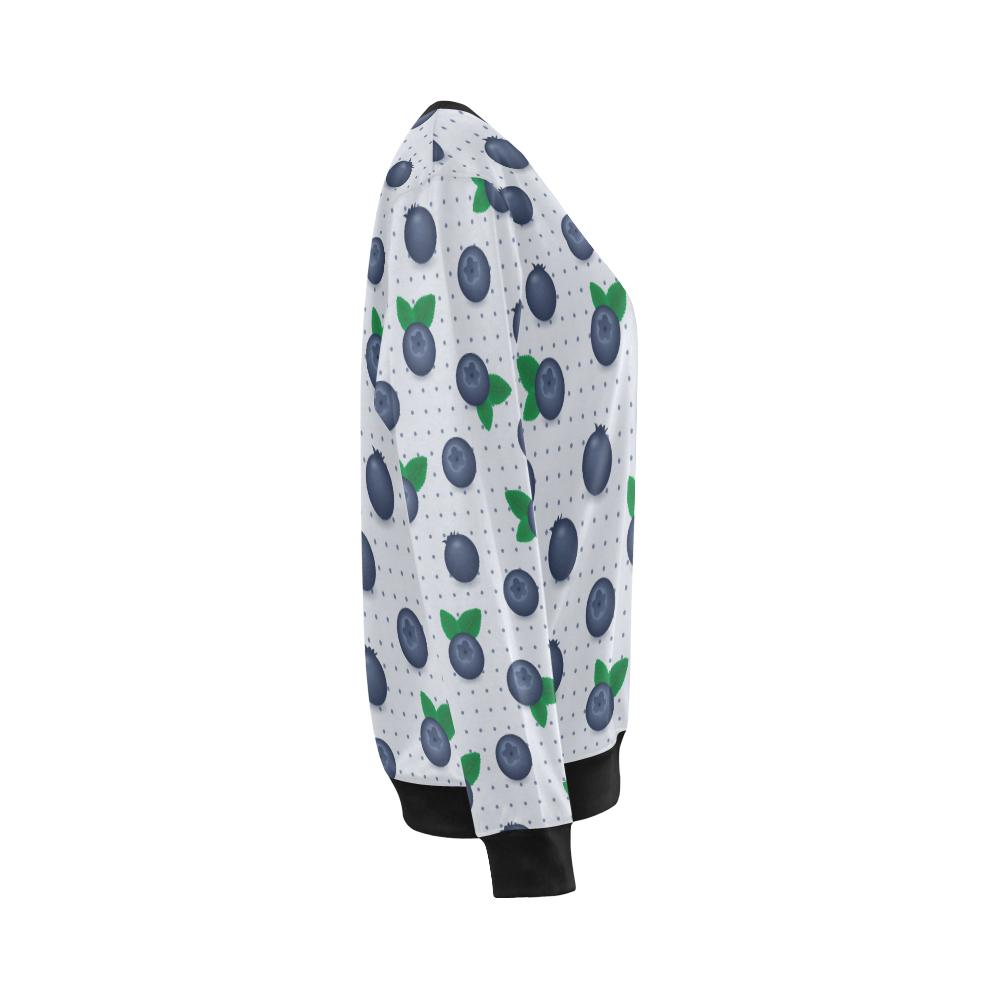 Blueberry Pattern Print Design BB02 Women Long Sleeve Sweatshirt-JorJune