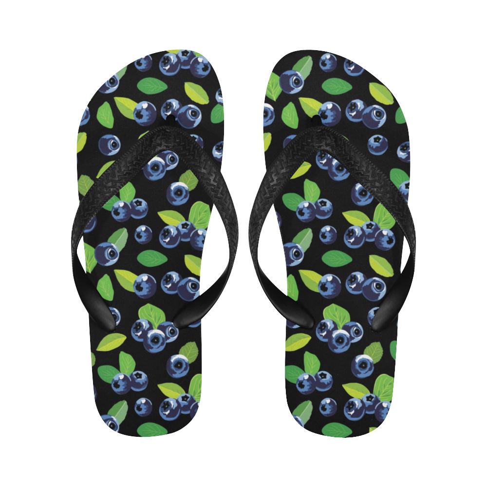 Blueberry Pattern Print Design BB03 Flip Flops-JorJune