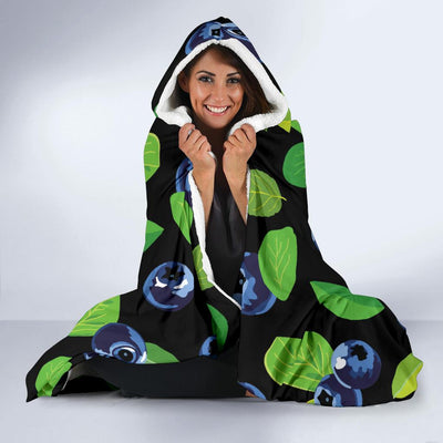 Blueberry Pattern Print Design BB03 Hooded Blanket-JORJUNE.COM