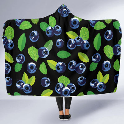 Blueberry Pattern Print Design BB03 Hooded Blanket-JORJUNE.COM