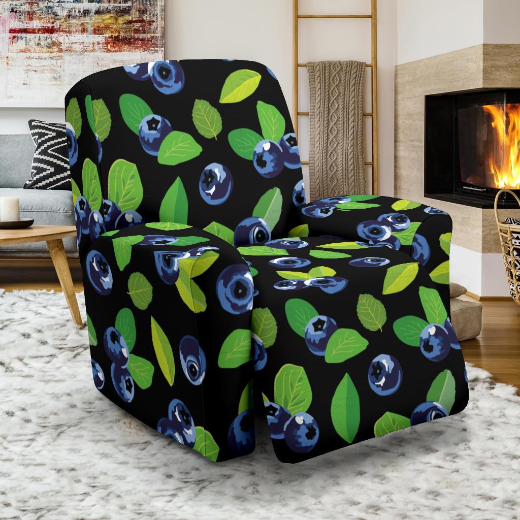 Blueberry Pattern Print Design BB03 Recliner Slipcover-JORJUNE.COM