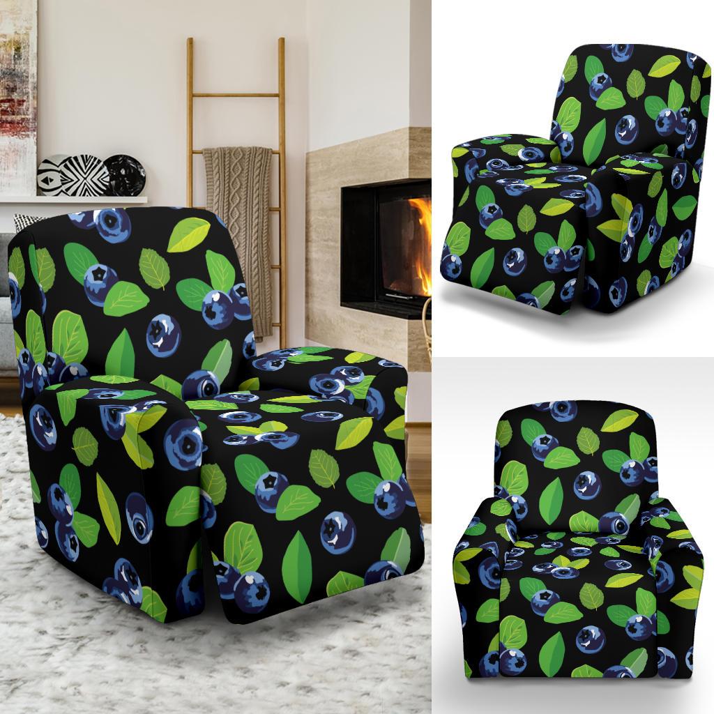 Blueberry Pattern Print Design BB03 Recliner Slipcover-JORJUNE.COM