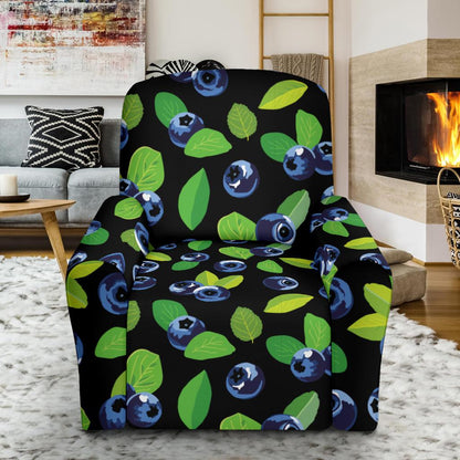 Blueberry Pattern Print Design BB03 Recliner Slipcover-JORJUNE.COM