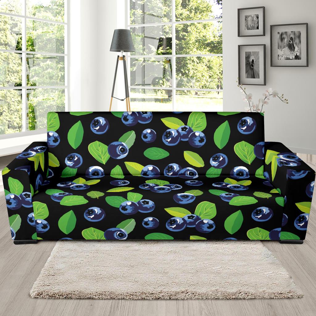 Blueberry Pattern Print Design BB03 Sofa Slipcover-JORJUNE.COM