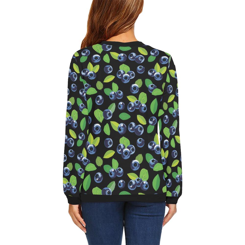 Blueberry Pattern Print Design BB03 Women Long Sleeve Sweatshirt-JorJune