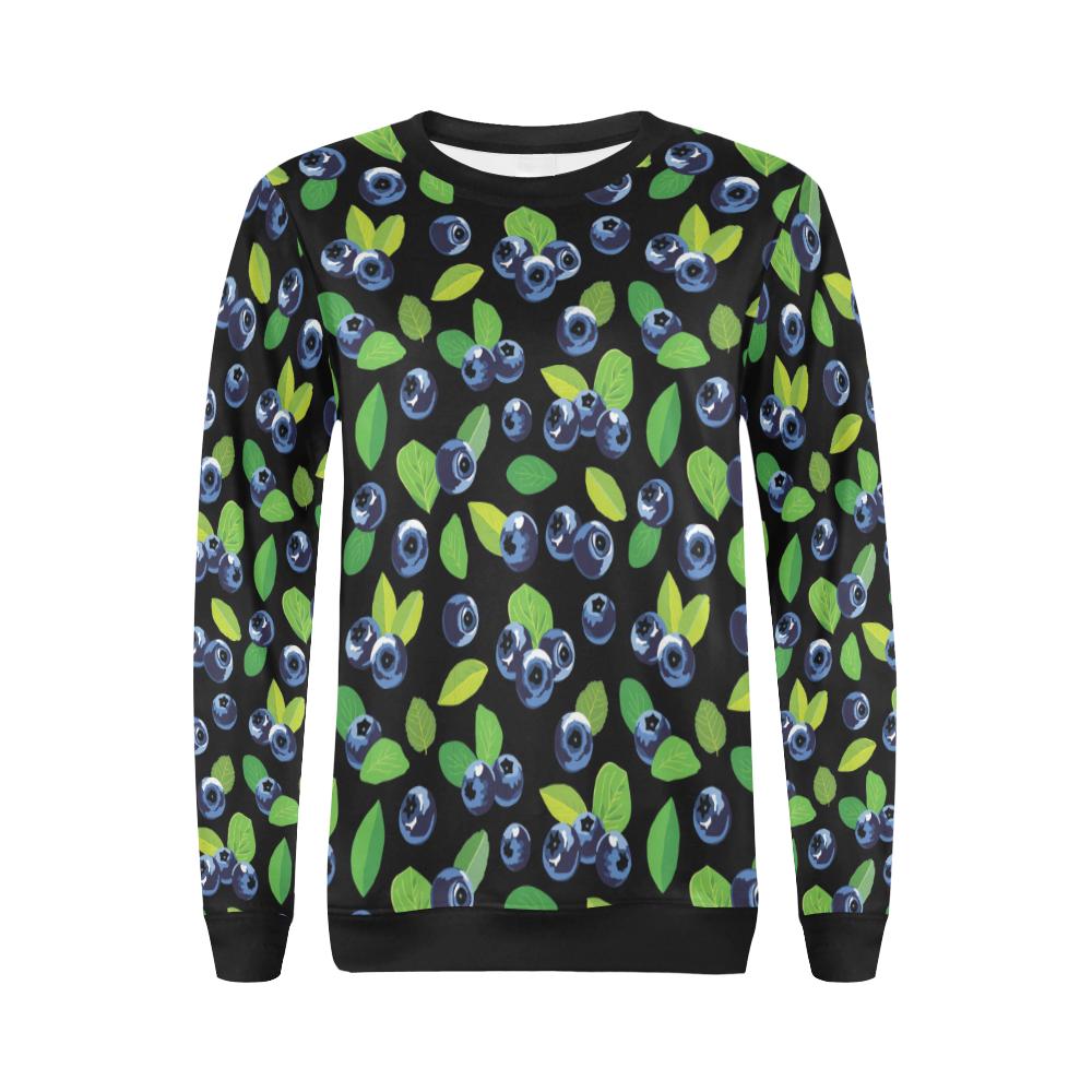 Blueberry Pattern Print Design BB03 Women Long Sleeve Sweatshirt-JorJune