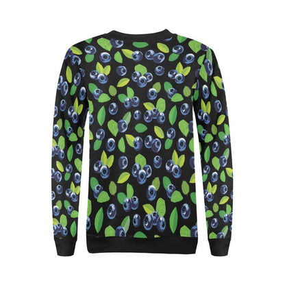 Blueberry Pattern Print Design BB03 Women Long Sleeve Sweatshirt-JorJune