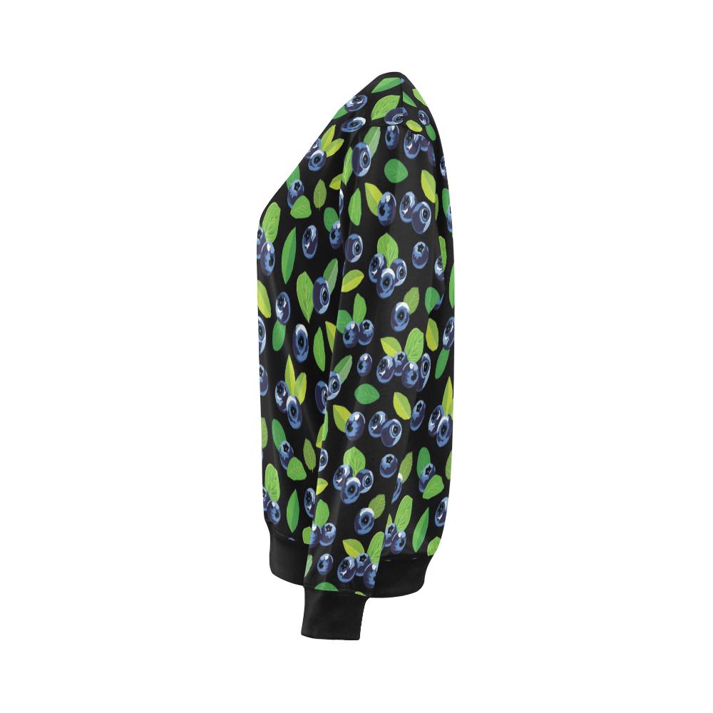 Blueberry Pattern Print Design BB03 Women Long Sleeve Sweatshirt-JorJune