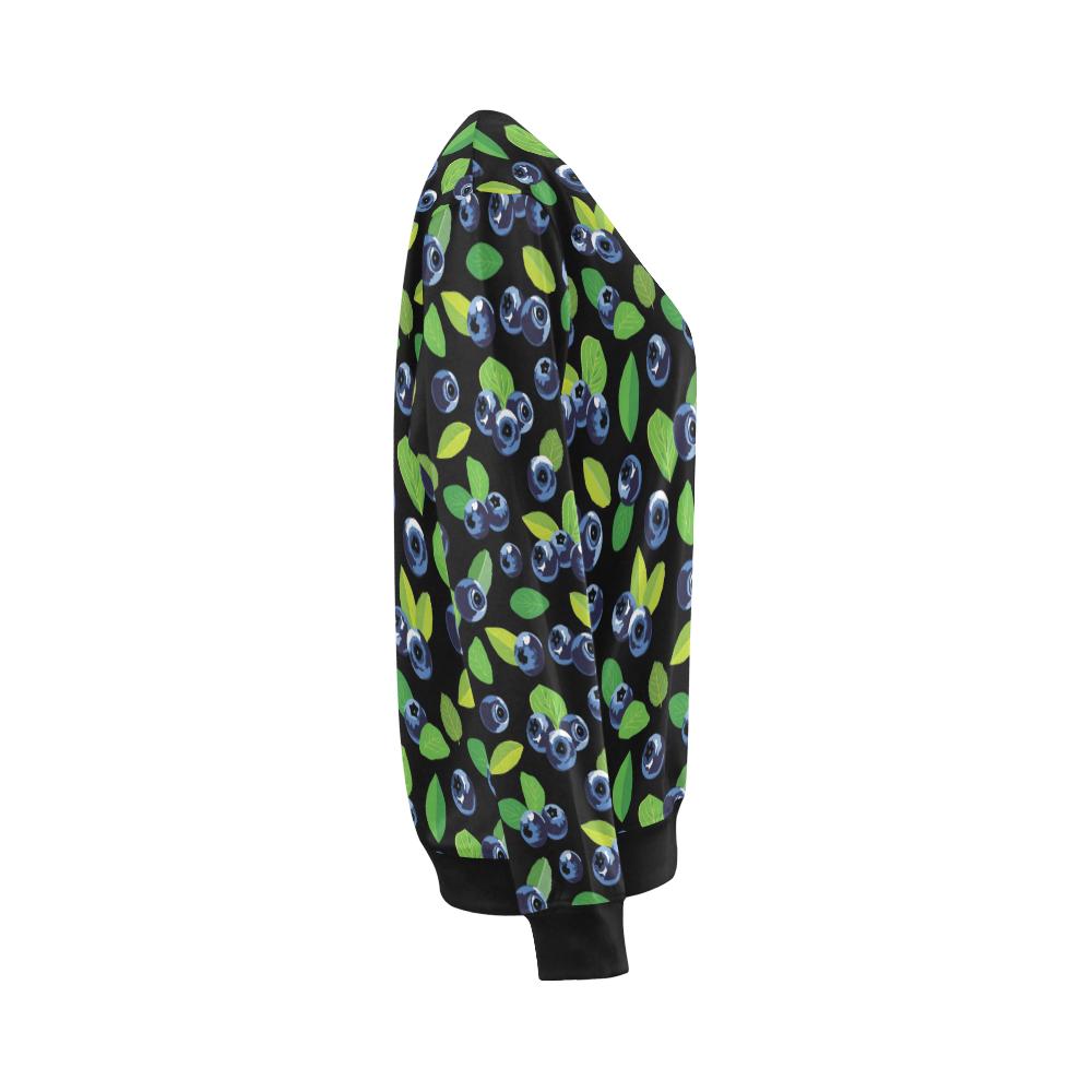Blueberry Pattern Print Design BB03 Women Long Sleeve Sweatshirt-JorJune