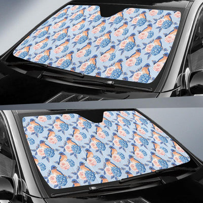 Bluebird Pattern Print Design 01 Car Sun Shade-JORJUNE.COM