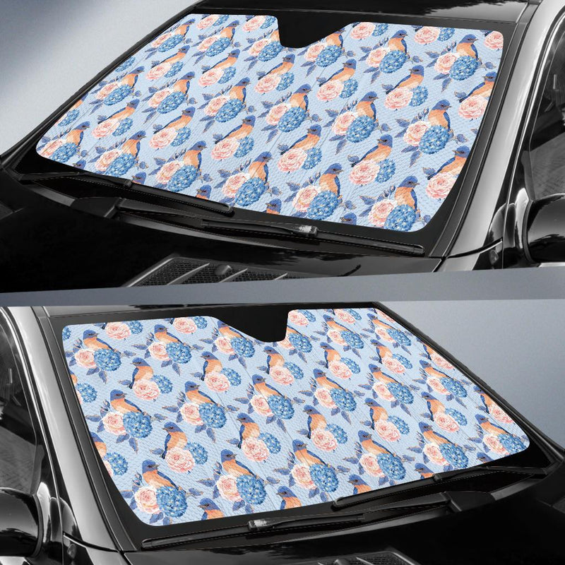 Bluebird Pattern Print Design 01 Car Sun Shade-JORJUNE.COM