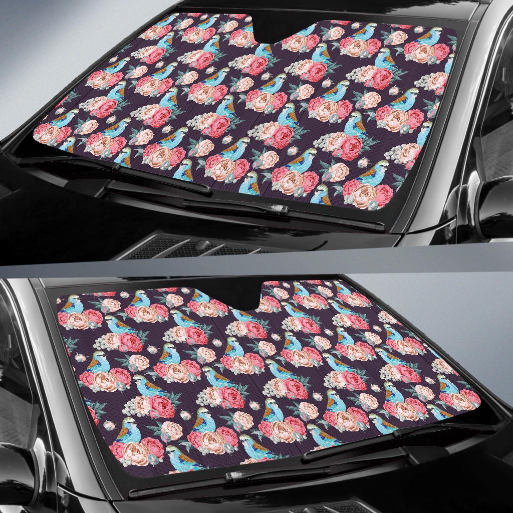 Bluebird Pattern Print Design 02 Car Sun Shade-JORJUNE.COM
