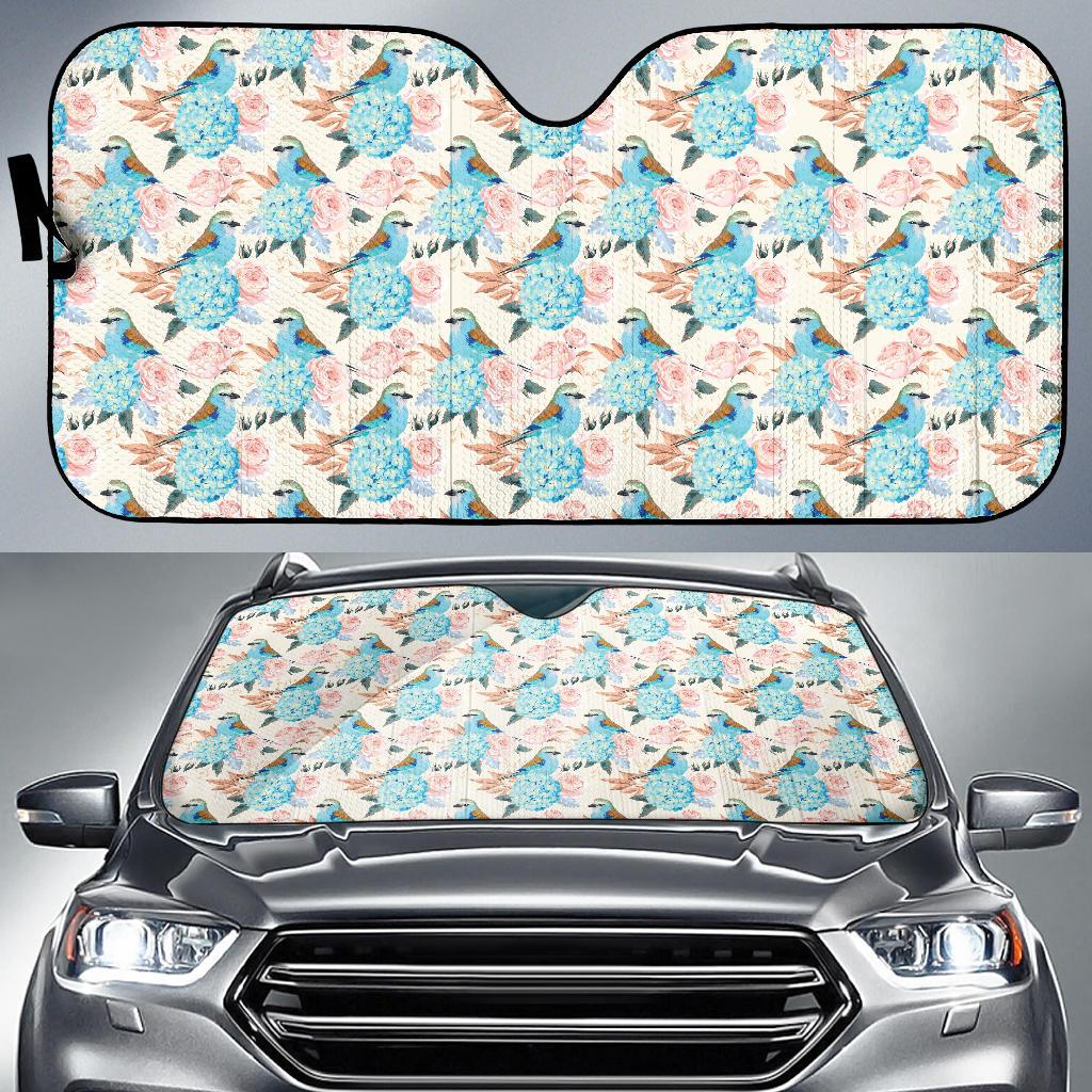 Bluebird Pattern Print Design 03 Car Sun Shade-JORJUNE.COM