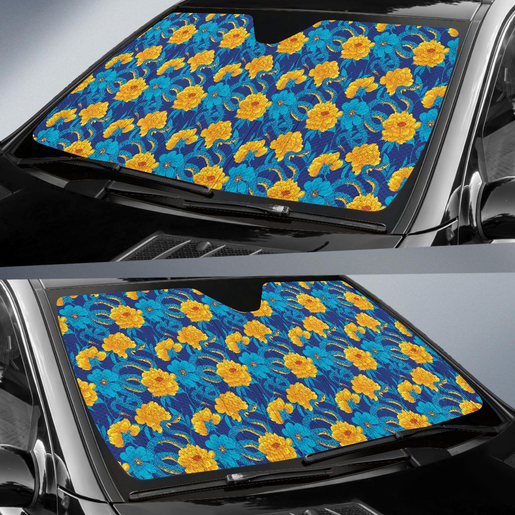 Boa Pattern Print Design 01 Car Sun Shade-JORJUNE.COM