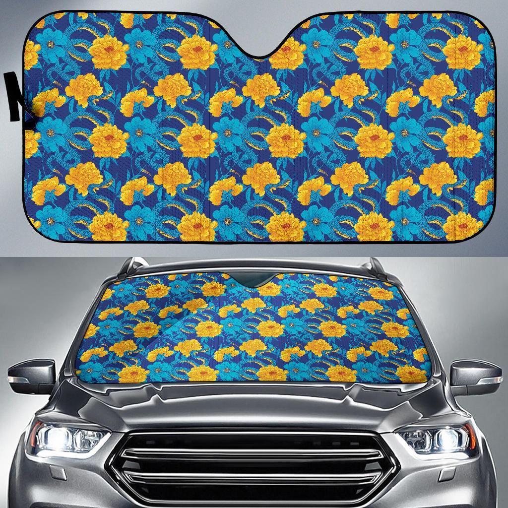 Boa Pattern Print Design 01 Car Sun Shade-JORJUNE.COM