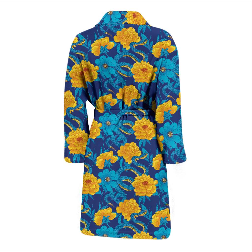 Boa Pattern Print Design 01 Men Bathrobe-JORJUNE.COM