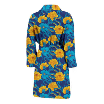 Boa Pattern Print Design 01 Men Bathrobe-JORJUNE.COM