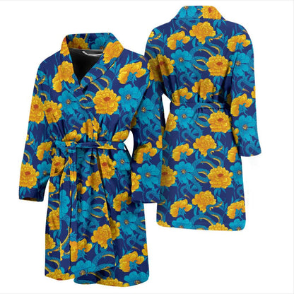 Boa Pattern Print Design 01 Men Bathrobe-JORJUNE.COM