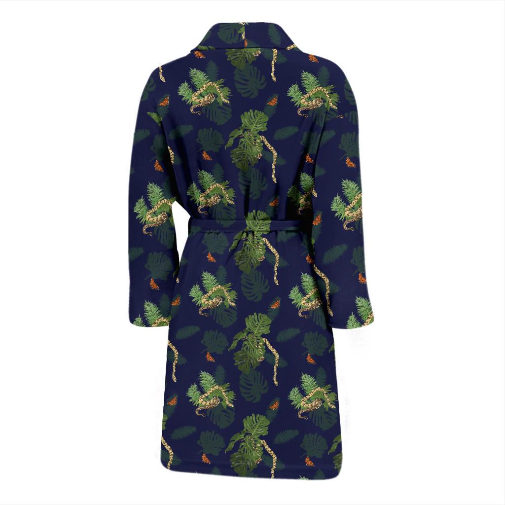 Boa Pattern Print Design 02 Men Bathrobe-JORJUNE.COM