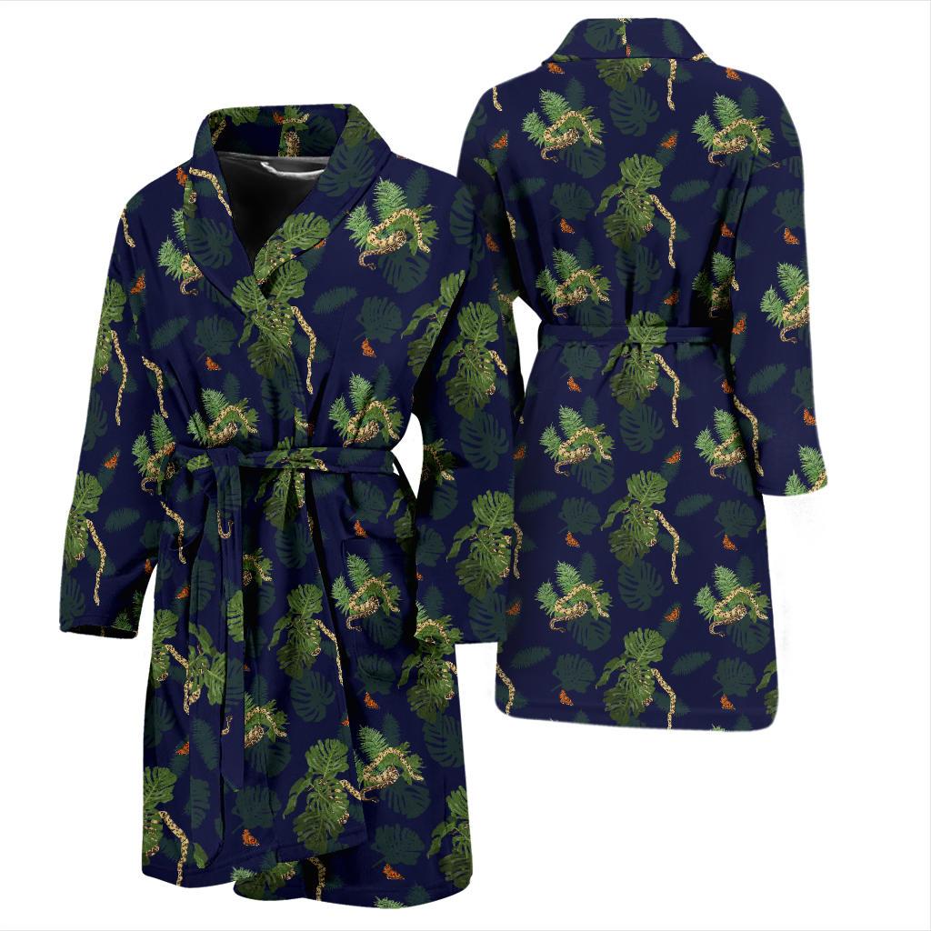 Boa Pattern Print Design 02 Men Bathrobe-JORJUNE.COM
