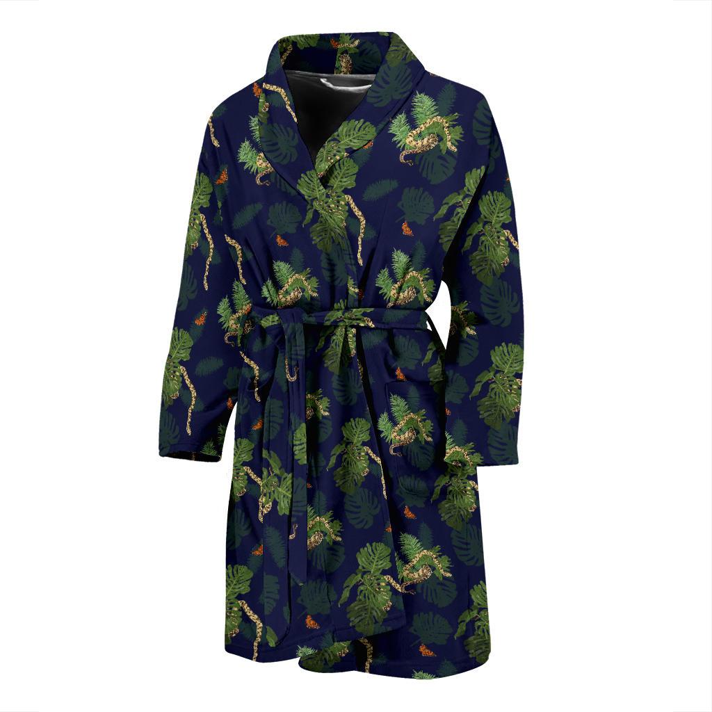 Boa Pattern Print Design 02 Men Bathrobe-JORJUNE.COM