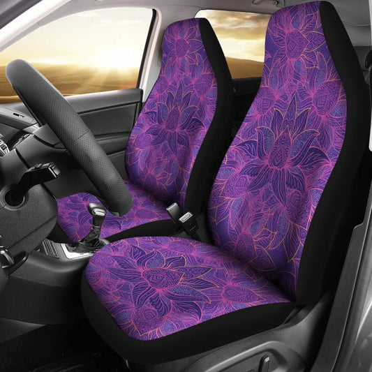 Bohemian Lotus Mandala Style Universal Fit Car Seat Covers