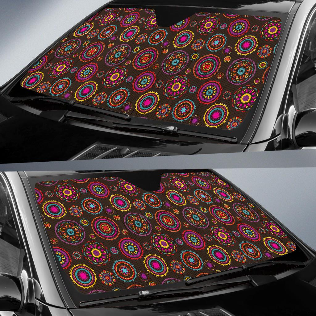 Bohemian Pattern Print Design 01 Car Sun Shade-JORJUNE.COM