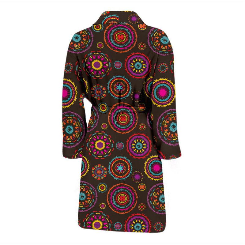 Bohemian Pattern Print Design 01 Men Bathrobe-JORJUNE.COM