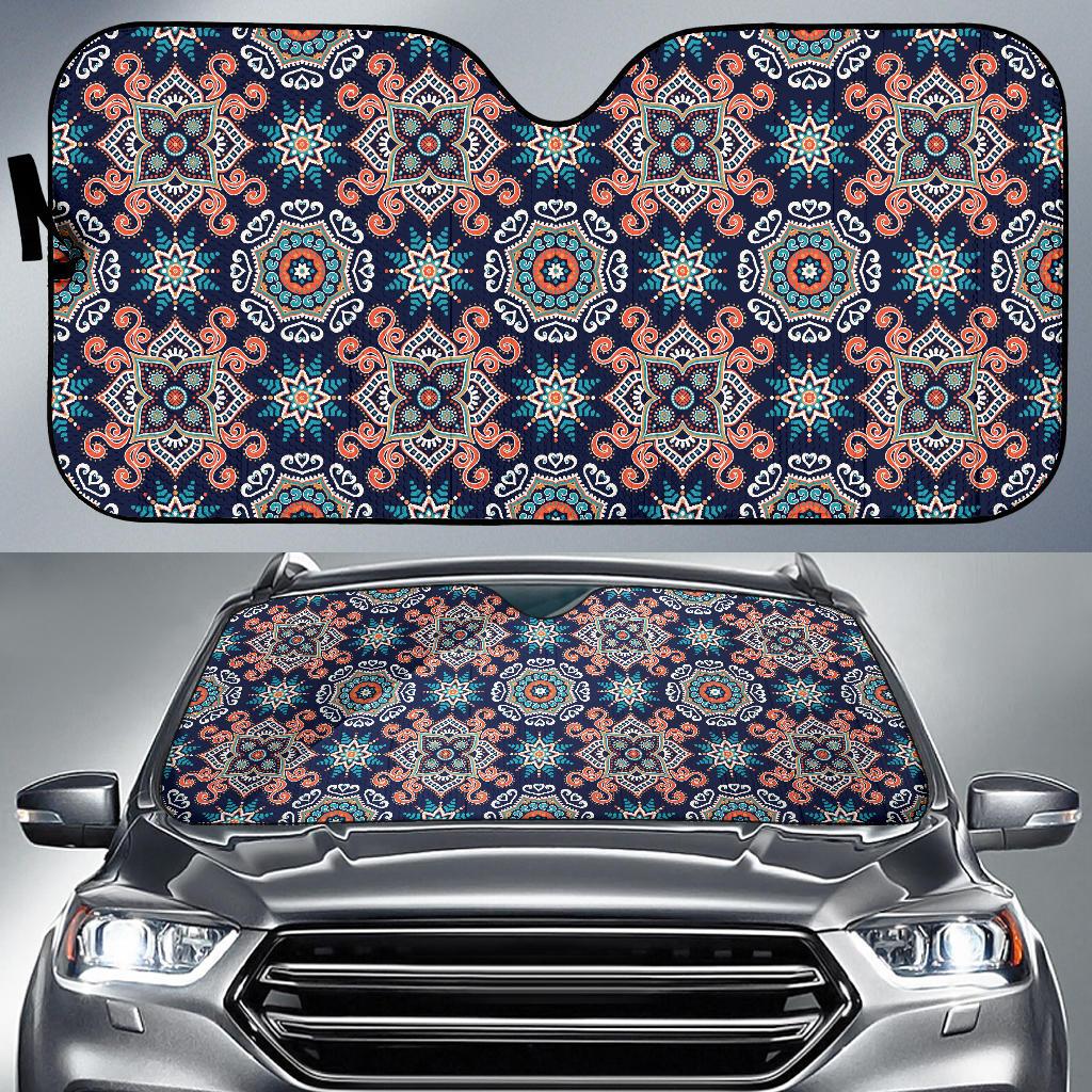 Bohemian Pattern Print Design 02 Car Sun Shade-JORJUNE.COM