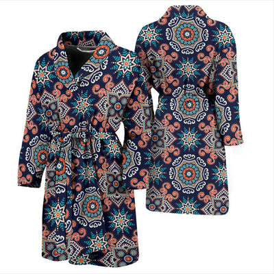 Bohemian Pattern Print Design 02 Men Bathrobe-JORJUNE.COM