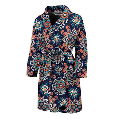 Bohemian Pattern Print Design 02 Men Bathrobe-JORJUNE.COM