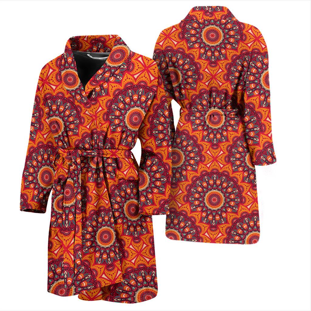 Bohemian Pattern Print Design 04 Men Bathrobe-JORJUNE.COM