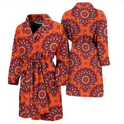 Bohemian Pattern Print Design 04 Men Bathrobe-JORJUNE.COM