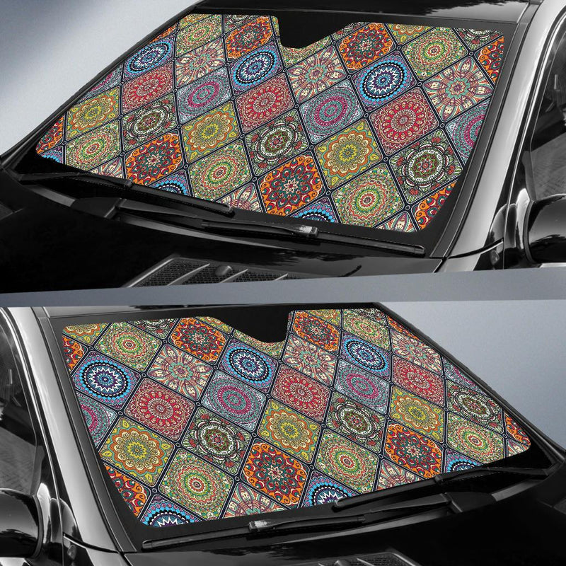 Bohemian Pattern Print Design 05 Car Sun Shade-JORJUNE.COM