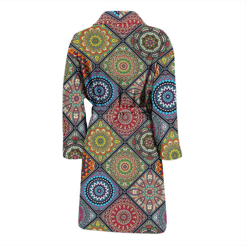 Bohemian Pattern Print Design 05 Men Bathrobe-JORJUNE.COM