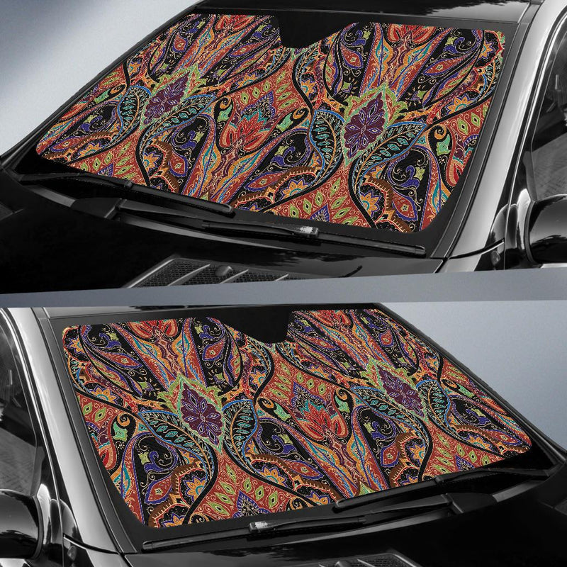 Bohemian Pattern Print Design 06 Car Sun Shade-JORJUNE.COM