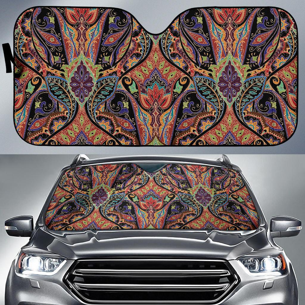 Bohemian Pattern Print Design 06 Car Sun Shade-JORJUNE.COM