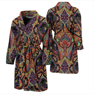 Bohemian Pattern Print Design 06 Men Bathrobe-JORJUNE.COM