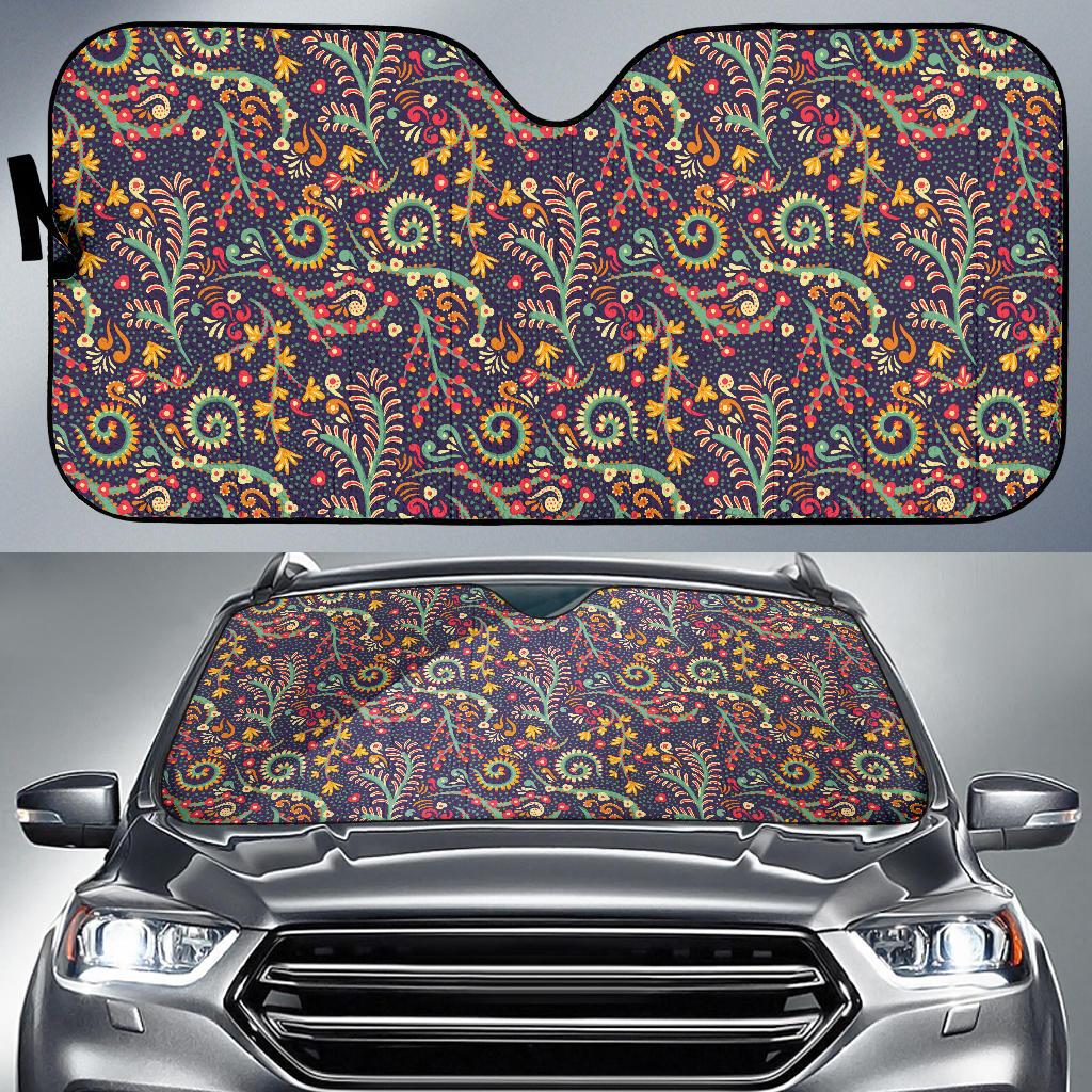 Bohemian Pattern Print Design 08 Car Sun Shade-JORJUNE.COM