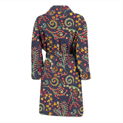 Bohemian Pattern Print Design 08 Men Bathrobe-JORJUNE.COM