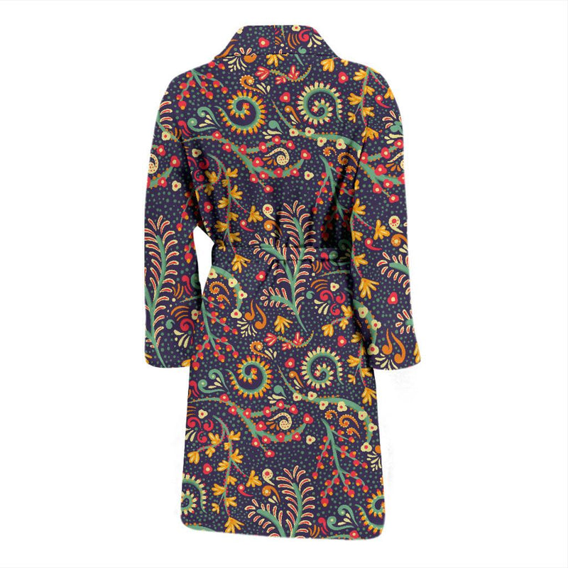 Bohemian Pattern Print Design 08 Men Bathrobe-JORJUNE.COM