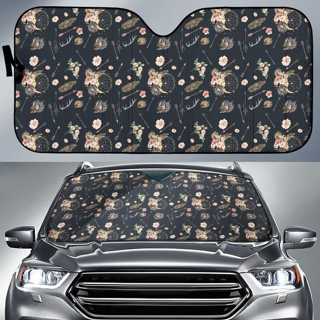 Bohemian Pattern Print Design 09 Car Sun Shade-JORJUNE.COM